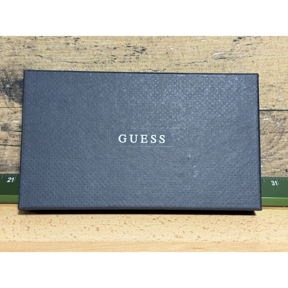 Rare- Guess Men’s Leather Wallet Bifold And Card Case Set Black NEW Gift Box - Picture 7 of 9